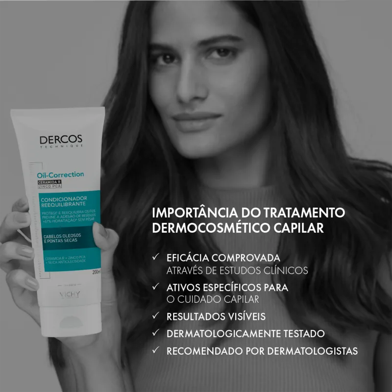 DERCOS CONDICIONADOR REEQUILIBRANTE OIL-CORRECTION COM CERAMIDA R E ZINCO PCA